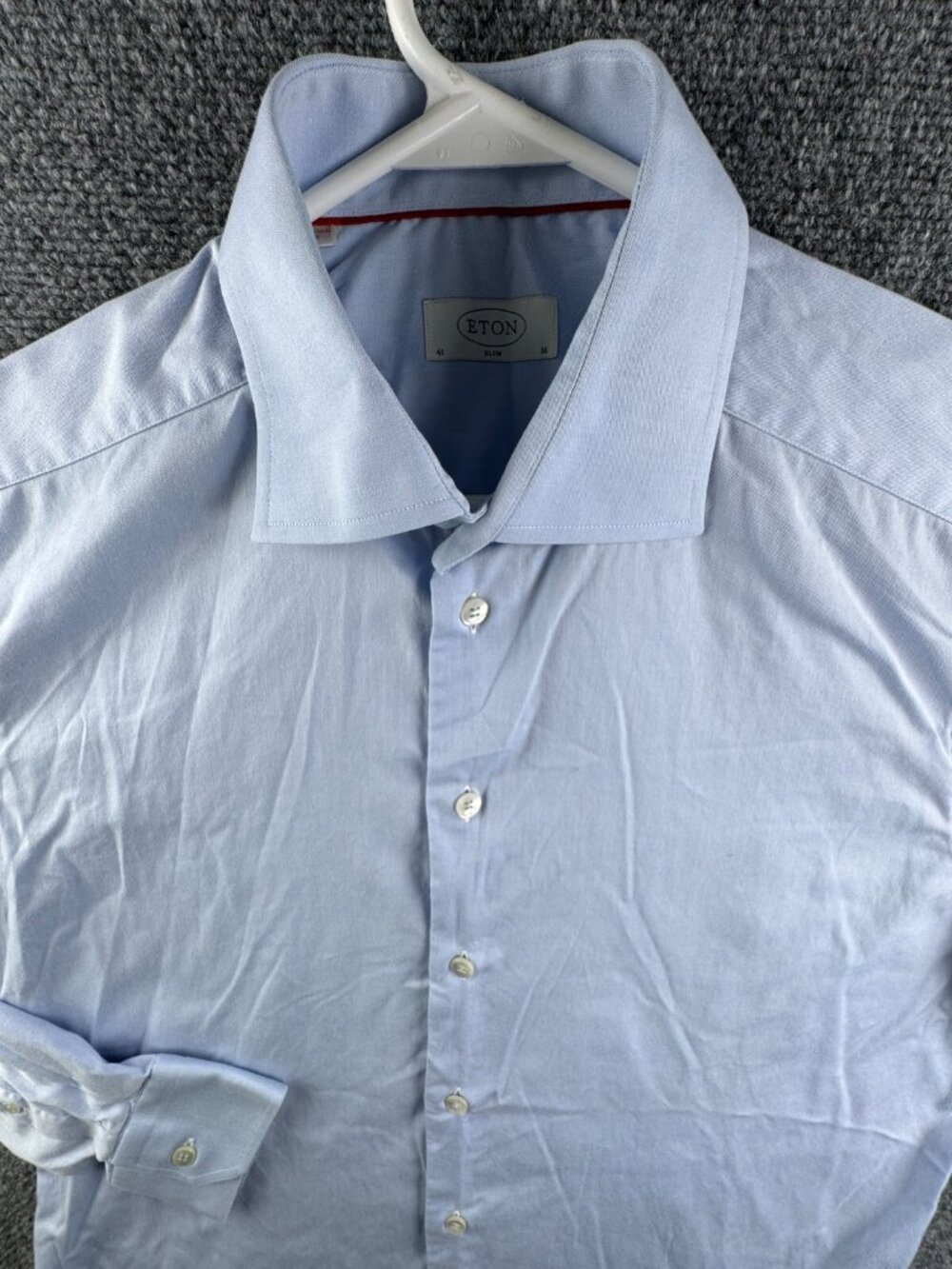 Eton Long Sleeve Button Up Shirt Men Cotton Designer Blue 16 Slim Woven Romania